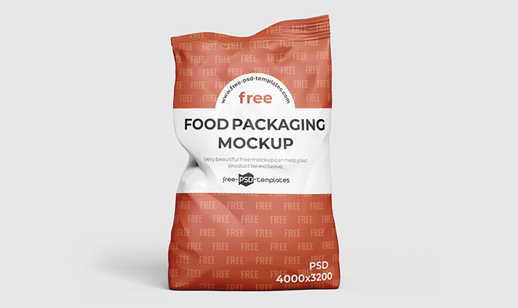 A free food packaging PSD mock-up template for product packaging designers