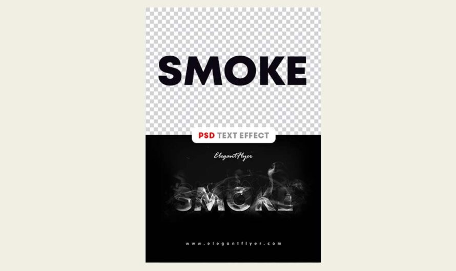 A free smoke, smokey, smoggy, smog text effect PSD for photoshop – mock-up template for download