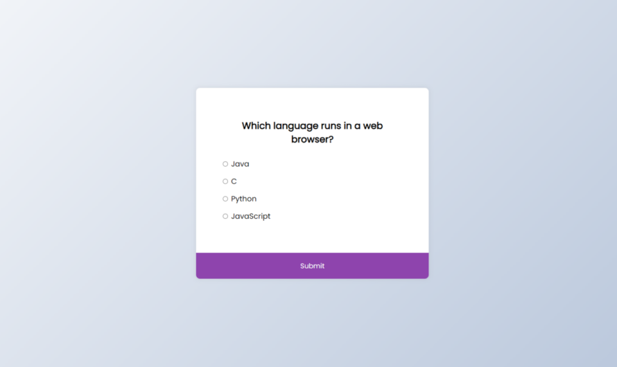 How to create a CSS and JavaScript Quiz App Frontend in 10 minutes