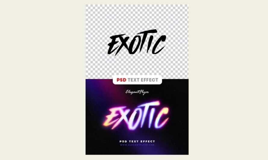 A free exotic, 80s, neon, edgy, lighting effect text effect, PSD for photoshop – mock-up template for download