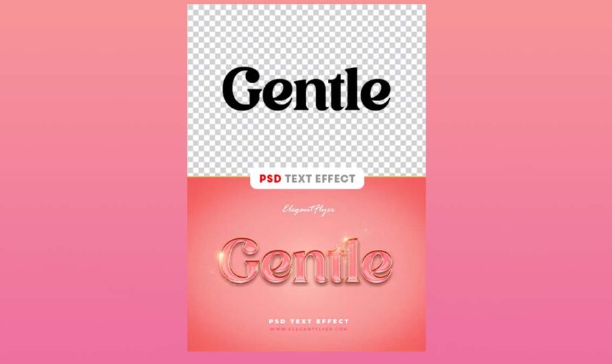 A free gentle, calming, magic, circular, feminine, female, beauty, fashion text effect PSD for photoshop – mock-up template for download