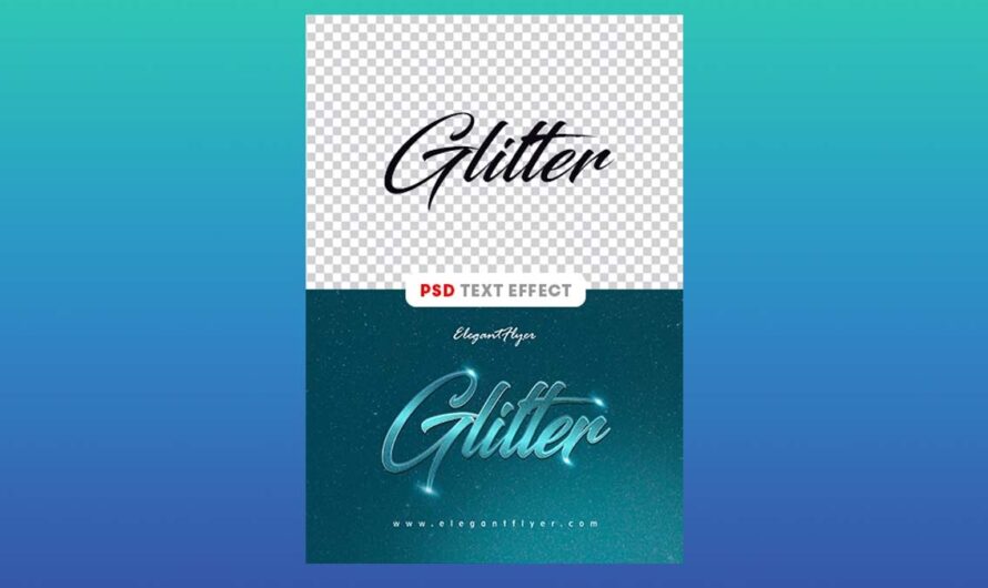 A free glitter, sparkling, make up style, fashion, beauty, women text effect PSD for photoshop – mock-up template for download