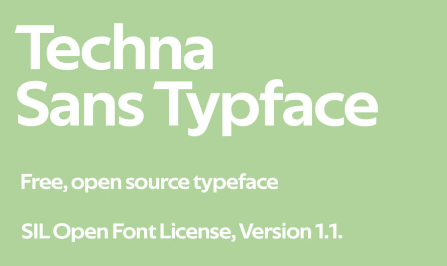 A free open source, semi-monospaced sans serif font, Techna Sans Typeface