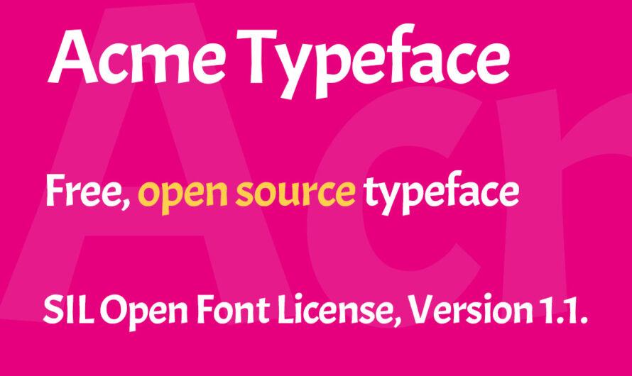 A free open source, comic, cartoon display font, Acme Typeface