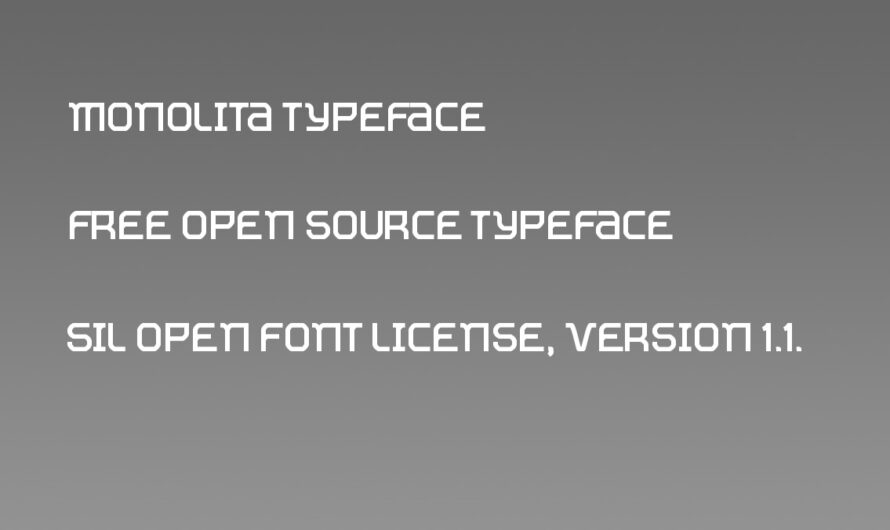 A free open source, minimalist, geometric font, Monolita Typeface