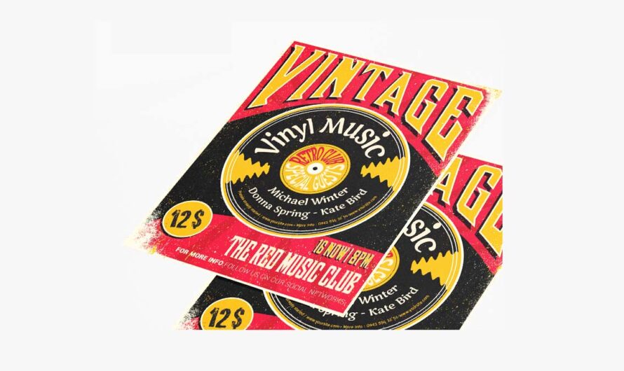 A free high resolution retro nightclub, bar flyer with a vintage style, mock-up template for download