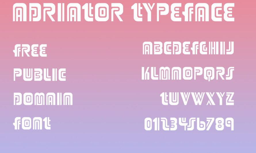 A free public domain, 1960’s style decorative font, Adriator Typeface