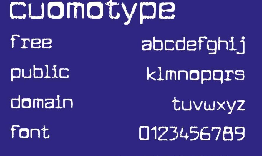 A free public domain, typewriter style decorative font, Cuomotype Typeface