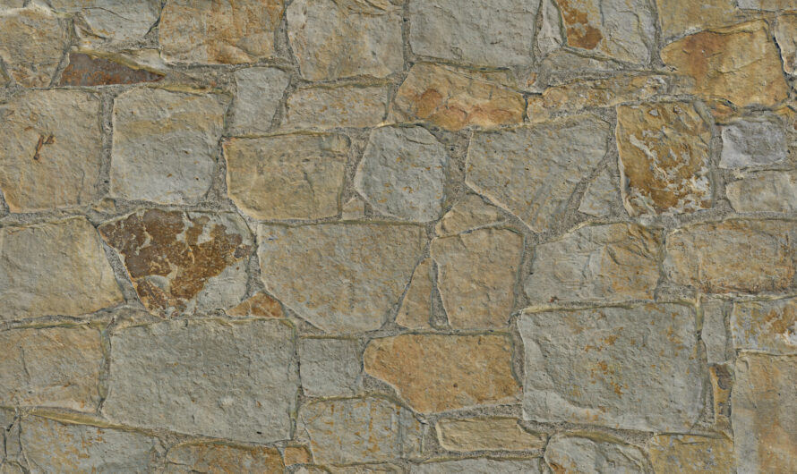 A Free CC0 public domain PBR material – texture old stone brickwork, old stone road, yellow stone brick, brown stone brick 3D model and blender texture