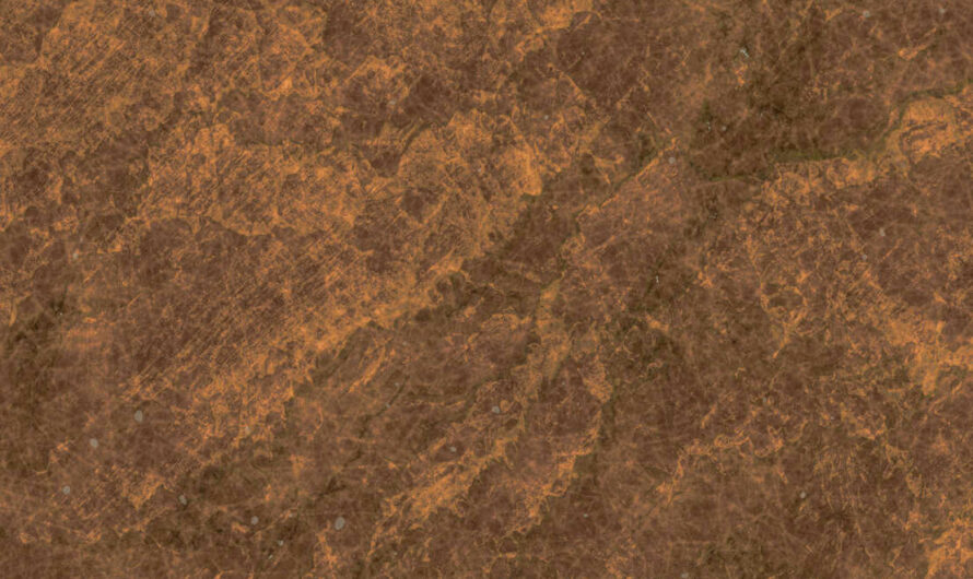 A Free CC0 public domain PBR material texture – orange and red cliff rock, suitable for stone, cliffs, walls, roads, terrain and rocks for use with 3D models, photoshop and blender